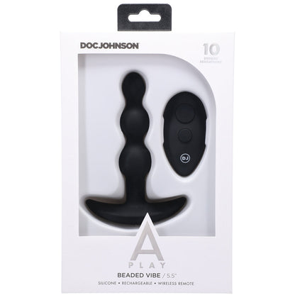 Doc Johnson A-Play BEADED VIBE Rechargeable Silicone Anal Plug with Remote - Black