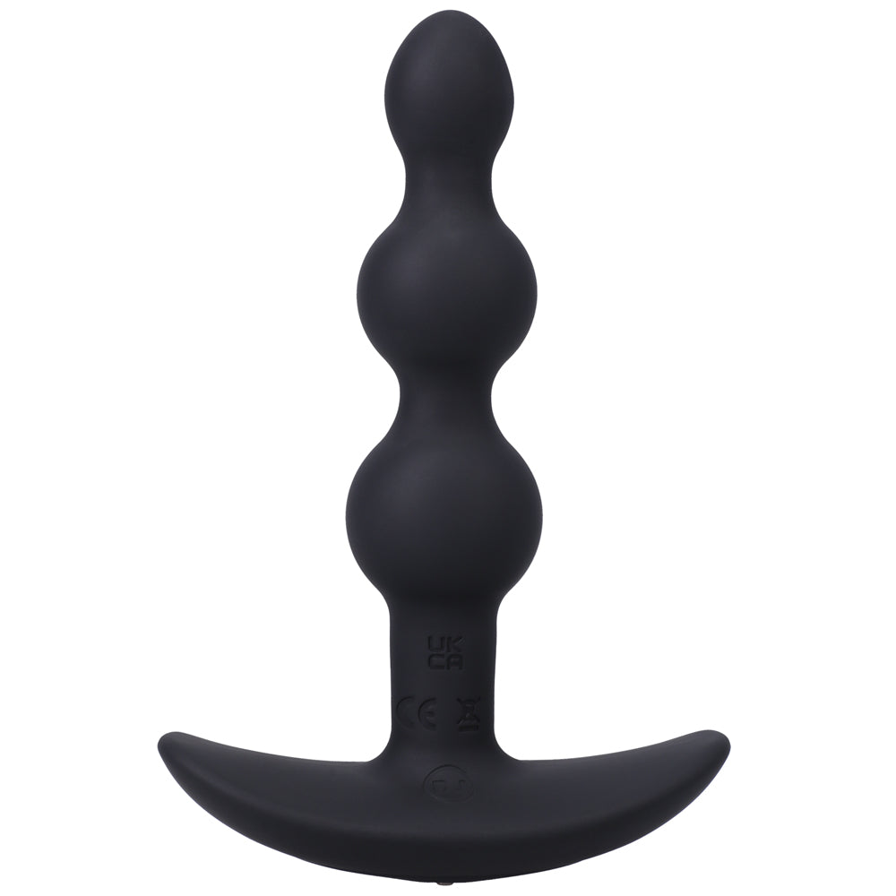 Doc Johnson A-Play BEADED VIBE Rechargeable Silicone Anal Plug with Remote - Black