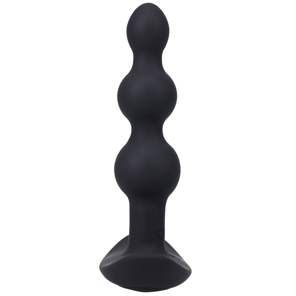 Doc Johnson A-Play BEADED VIBE Rechargeable Silicone Anal Plug with Remote - Black