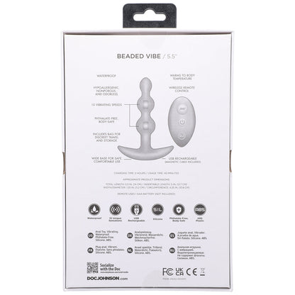 Doc Johnson A-Play BEADED VIBE Rechargeable Silicone Anal Plug with Remote - Purple