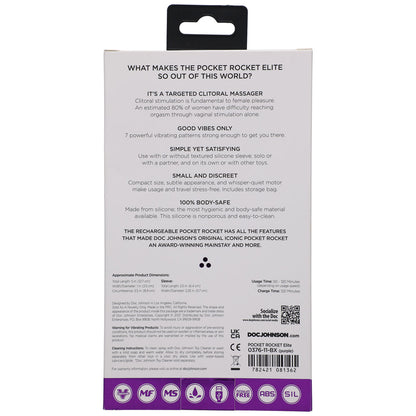 Doc Johnson Pocket Rocket Elite Rechargeable Bullet - Purple