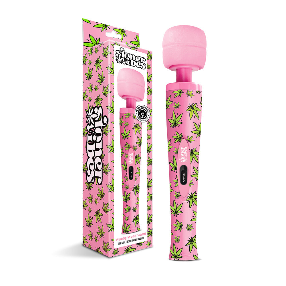 Stoner Vibes Wacky Weed Wand Massager – Deep Vibrations – Light Pink