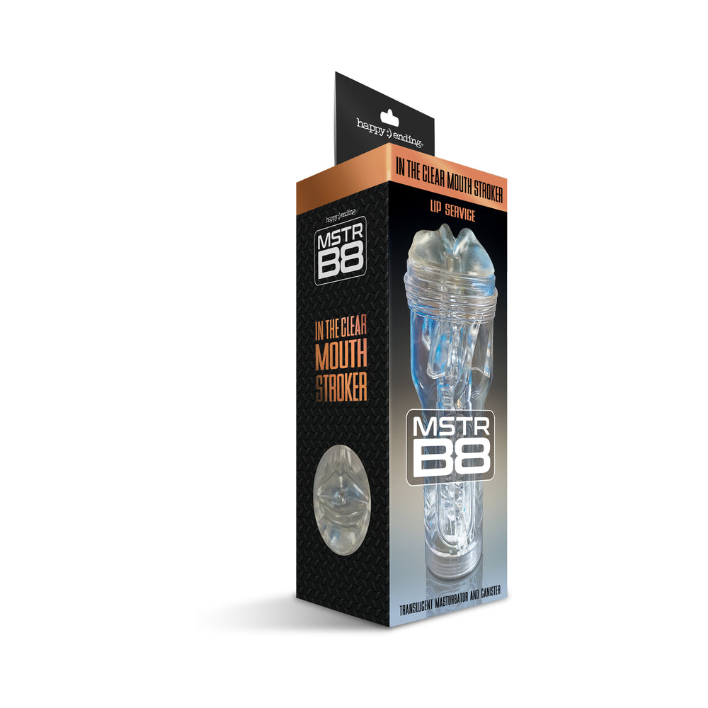 Global Novelties MSTR B8 In The Clear Mouth Stroker - Textured Tunnel with Adjustable Suction