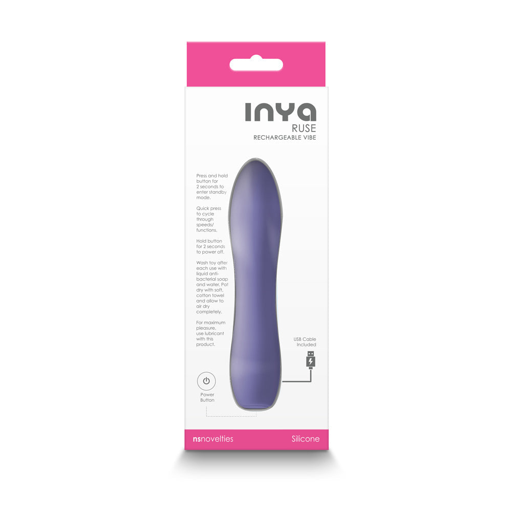 INYA Ruse Rechargeable Vibrator – Purple – 10 Function Compact Design