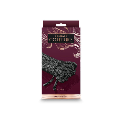 NS Novelties Bondage Couture Rope 25 ft. Black - Polyester Bondage Rope