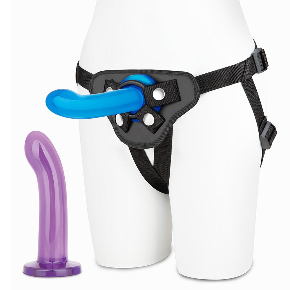 Lux Fetish 3-Piece Beginners Strap-On & Pegging Set – Assorted Colors