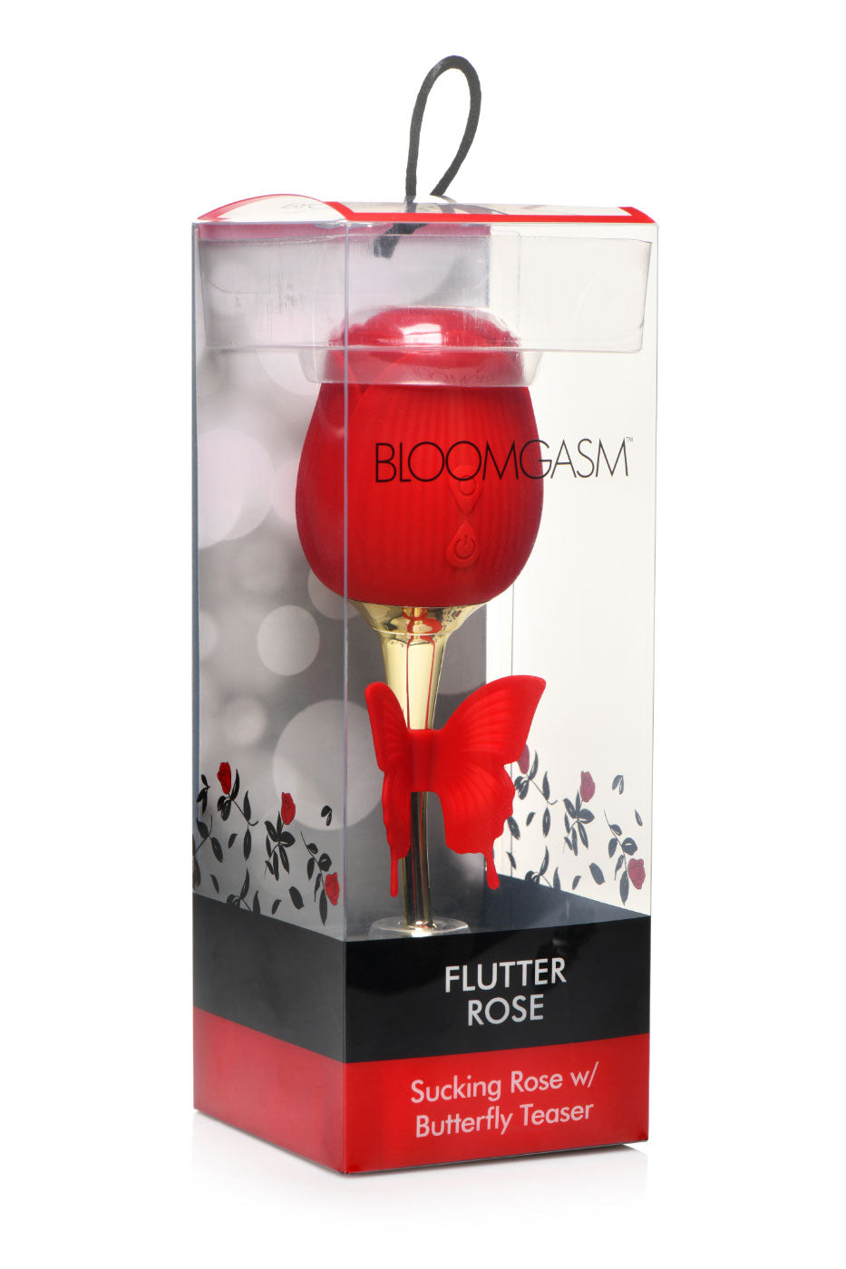 Bloomgasm Flutter Rose Sucking Rose with Butterfly Teaser – Red