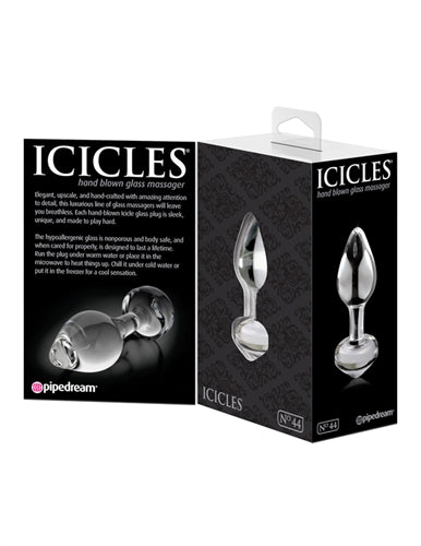 Pipedream Icicles No. 44 Glass Anal Plug with Tapered Tip – Clear