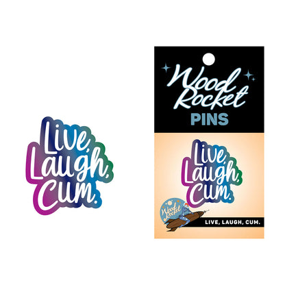 Wood Rocket Live Laugh Cum Soft Enamel Lapel Pin – Multi-Color