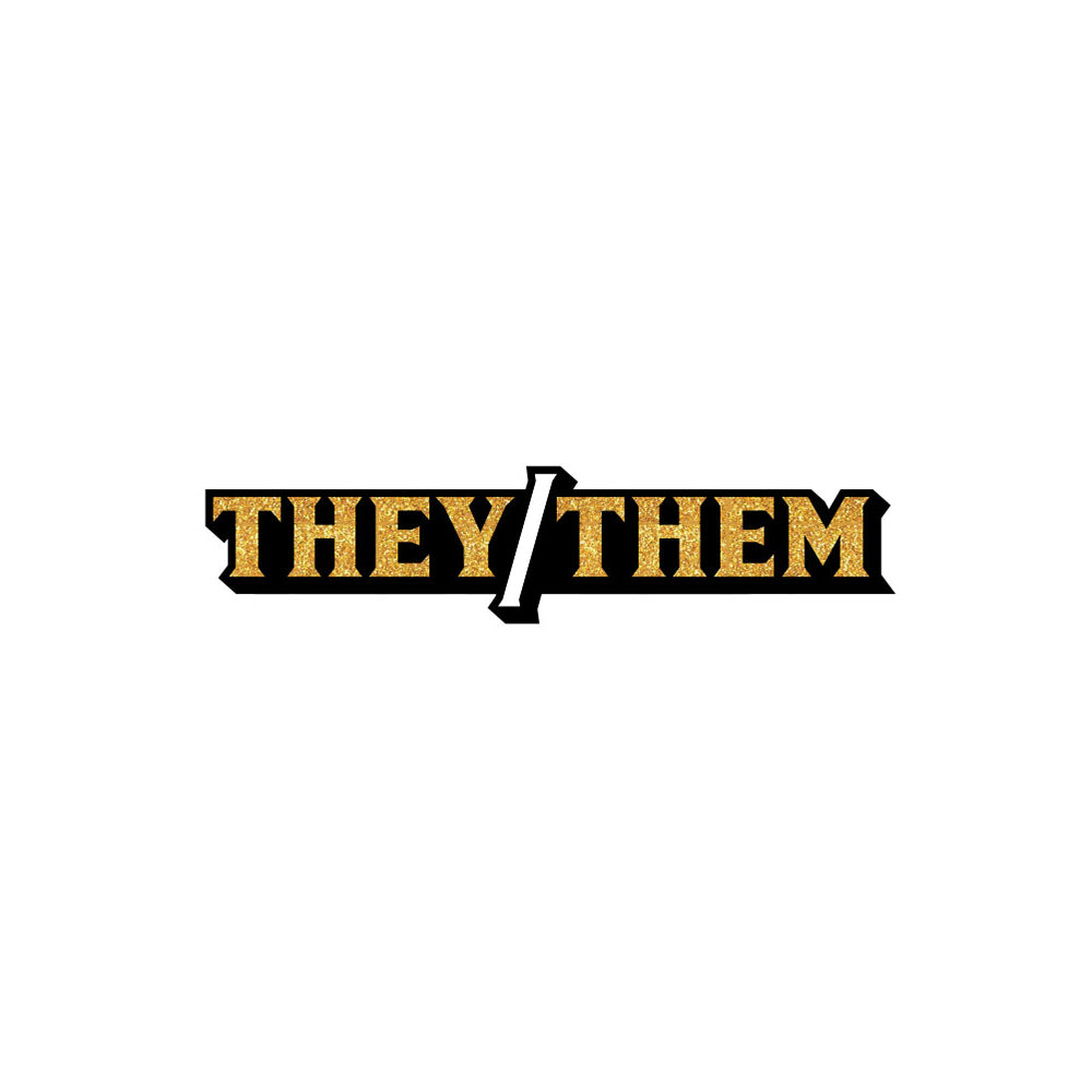Wood Rocket They/Them Pronoun Soft Enamel Lapel Pin – Gold