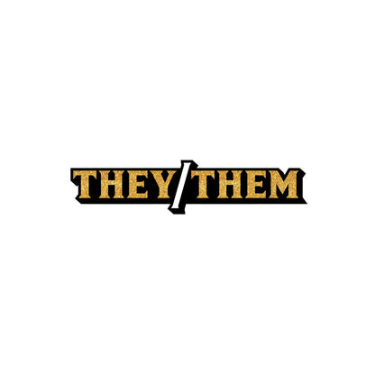 Wood Rocket They/Them Pronoun Soft Enamel Lapel Pin – Gold