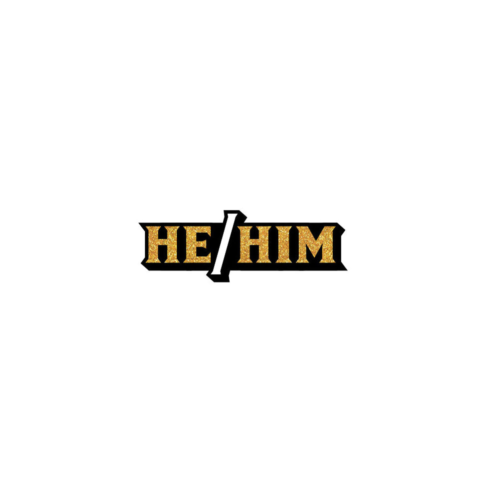 Wood Rocket He/Him Pronoun Soft Enamel Lapel Pin – Gold