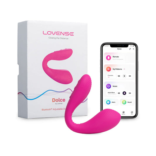 Lovense Dolce Bluetooth Adjustable Dual Vibrator – Hot Pink