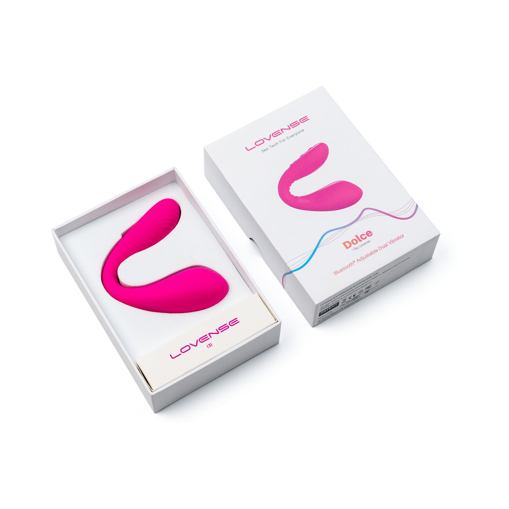 Lovense Dolce Bluetooth Adjustable Dual Vibrator – Hot Pink