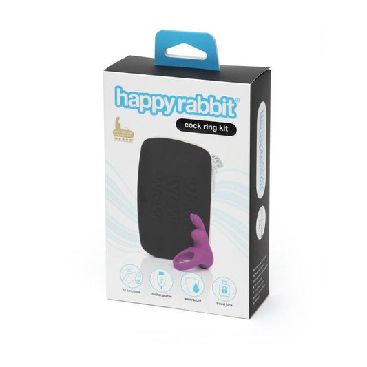 Happy Rabbit 2-Piece Rechargeable Silicone Cockring Kit - Purple