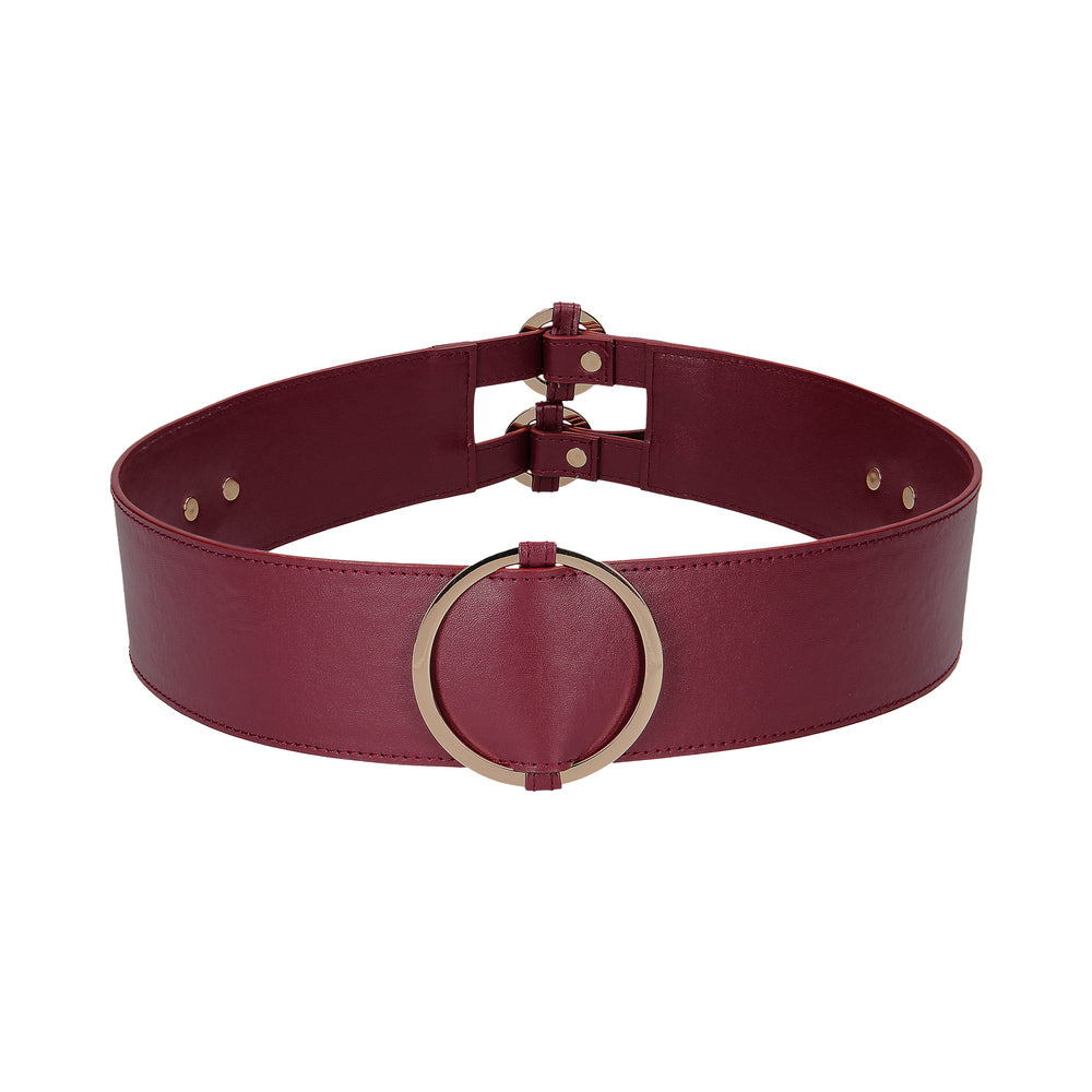 Ouch! Halo Ringed Waist Restraint Belt – Burgundy – S/M