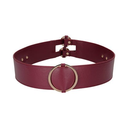 Ouch! Halo Ringed Waist Restraint Belt – Burgundy – S/M