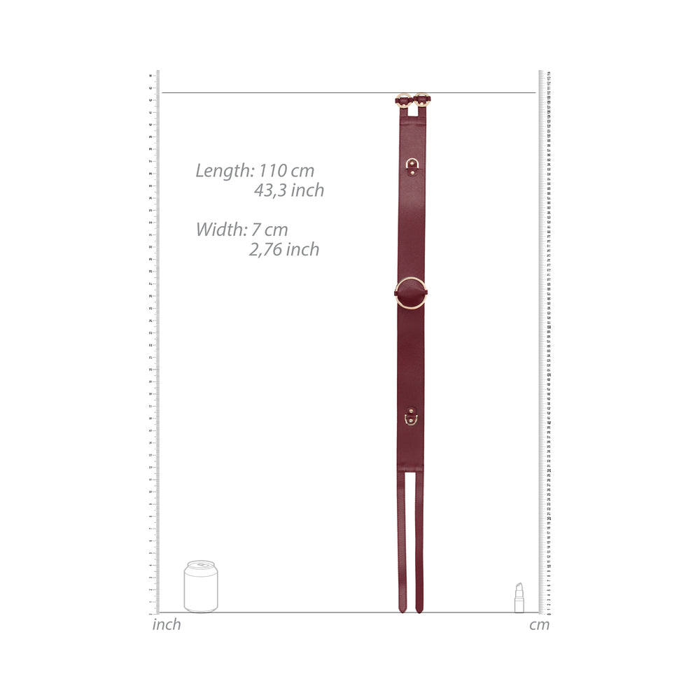 Ouch! Halo Ringed Waist Restraint Belt – Burgundy – S/M