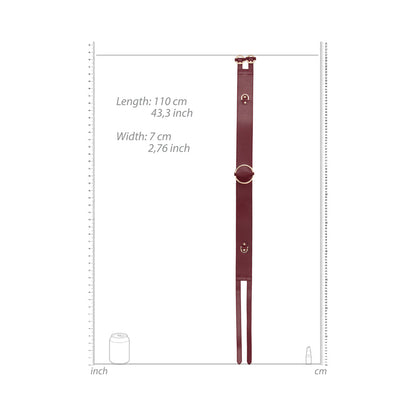 Ouch! Halo Ringed Waist Restraint Belt – Burgundy – S/M