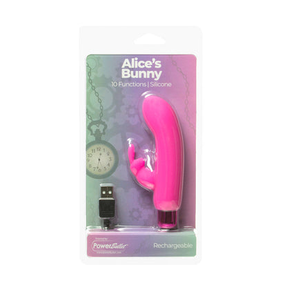 Powerbullet Alice's Bunny Rechargeable Bullet Vibrator with Silicone Rabbit Sleeve – Pink