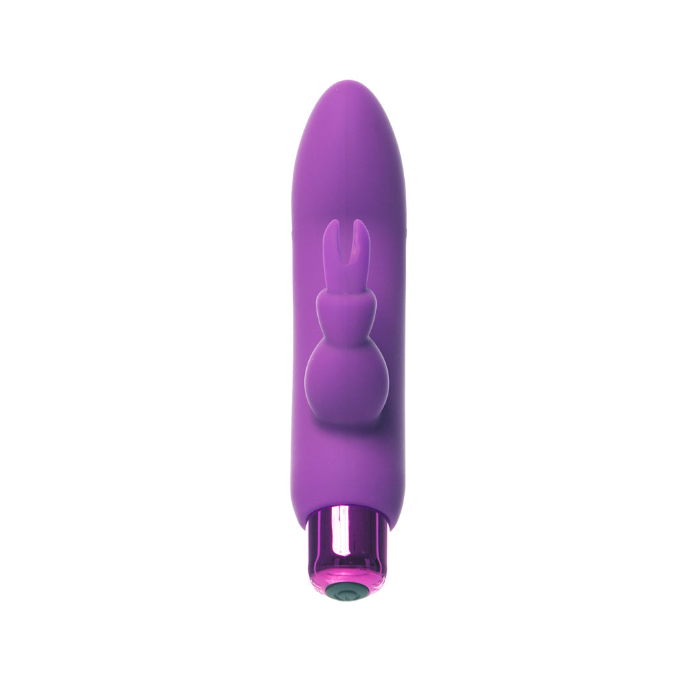 PowerBullet Alice's Bunny Rechargeable Bullet Vibrator with Removable Silicone Rabbit Sleeve - Purple