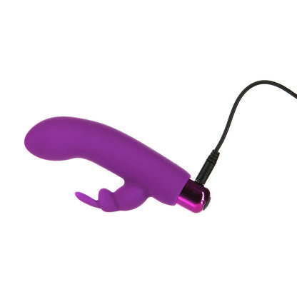 PowerBullet Alice's Bunny Rechargeable Bullet Vibrator with Removable Silicone Rabbit Sleeve - Purple