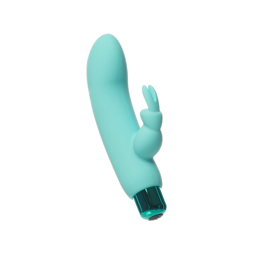 PowerBullet Alice's Bunny Rechargeable Bullet Vibrator with Silicone Rabbit Sleeve - Teal