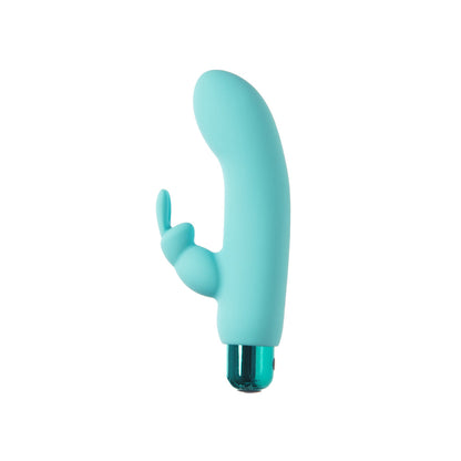 PowerBullet Alice's Bunny Rechargeable Bullet Vibrator with Silicone Rabbit Sleeve - Teal