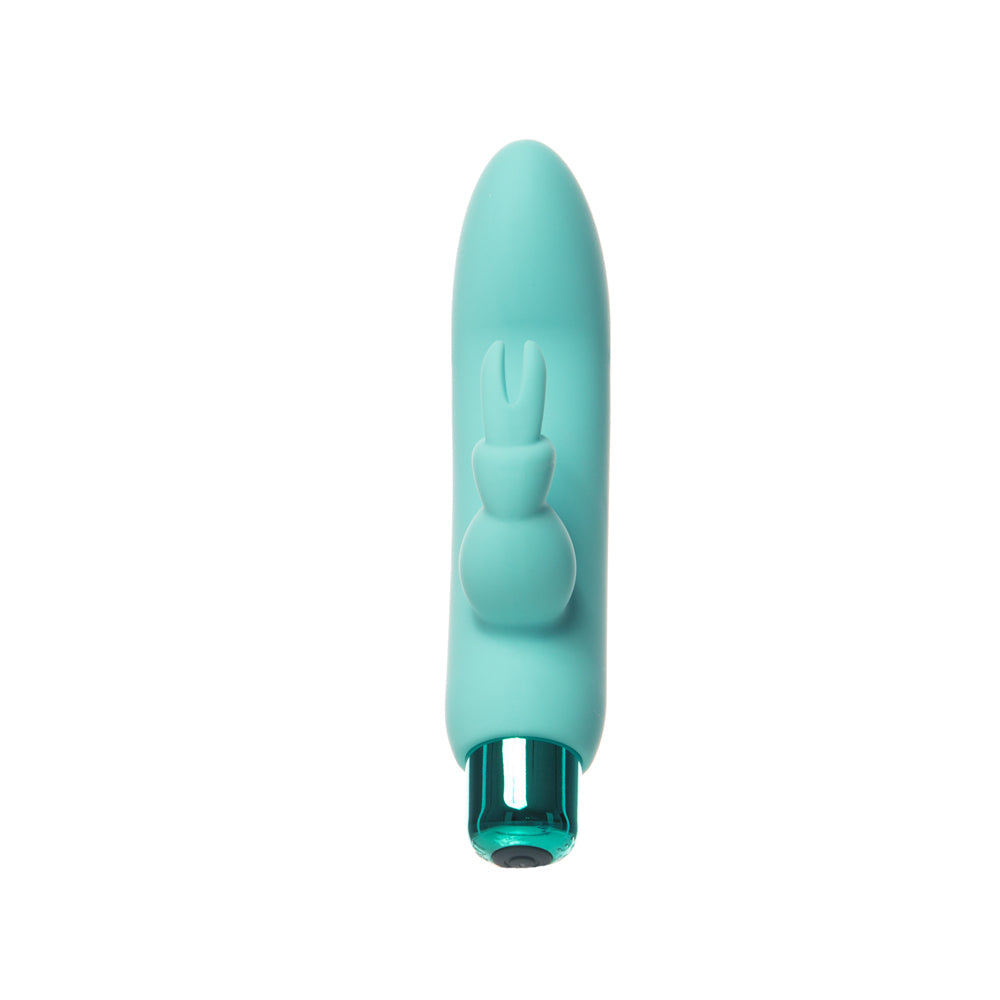 PowerBullet Alice's Bunny Rechargeable Bullet Vibrator with Silicone Rabbit Sleeve - Teal