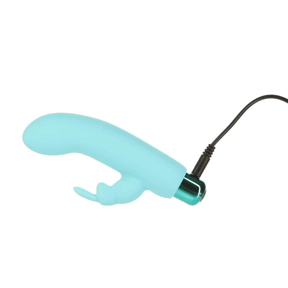 PowerBullet Alice's Bunny Rechargeable Bullet Vibrator with Silicone Rabbit Sleeve - Teal