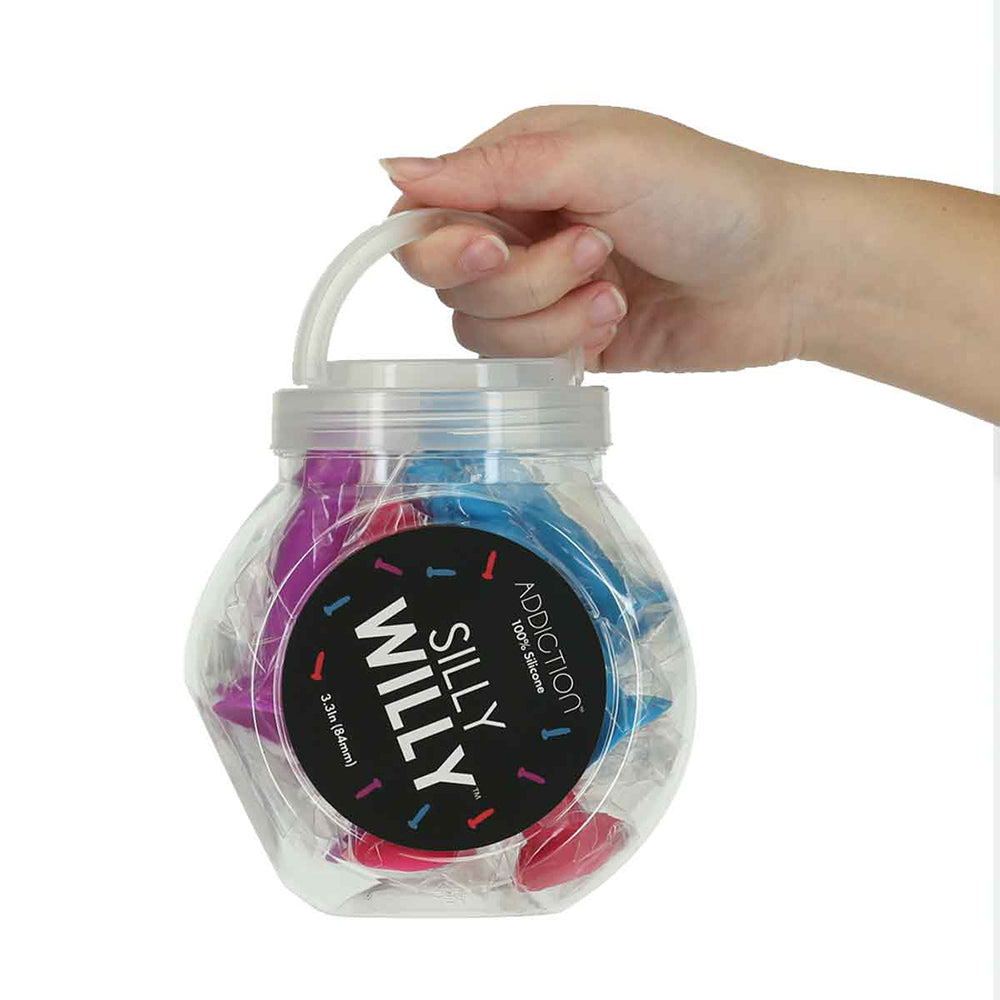 Addiction Silly Willy Miniature Dildo 3.3 in. with Suction Cup Base – Assorted Colors