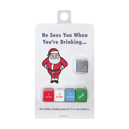 Kheper Games He Sees You When You're Drinking - Holiday Drinking Game - Multi-Color