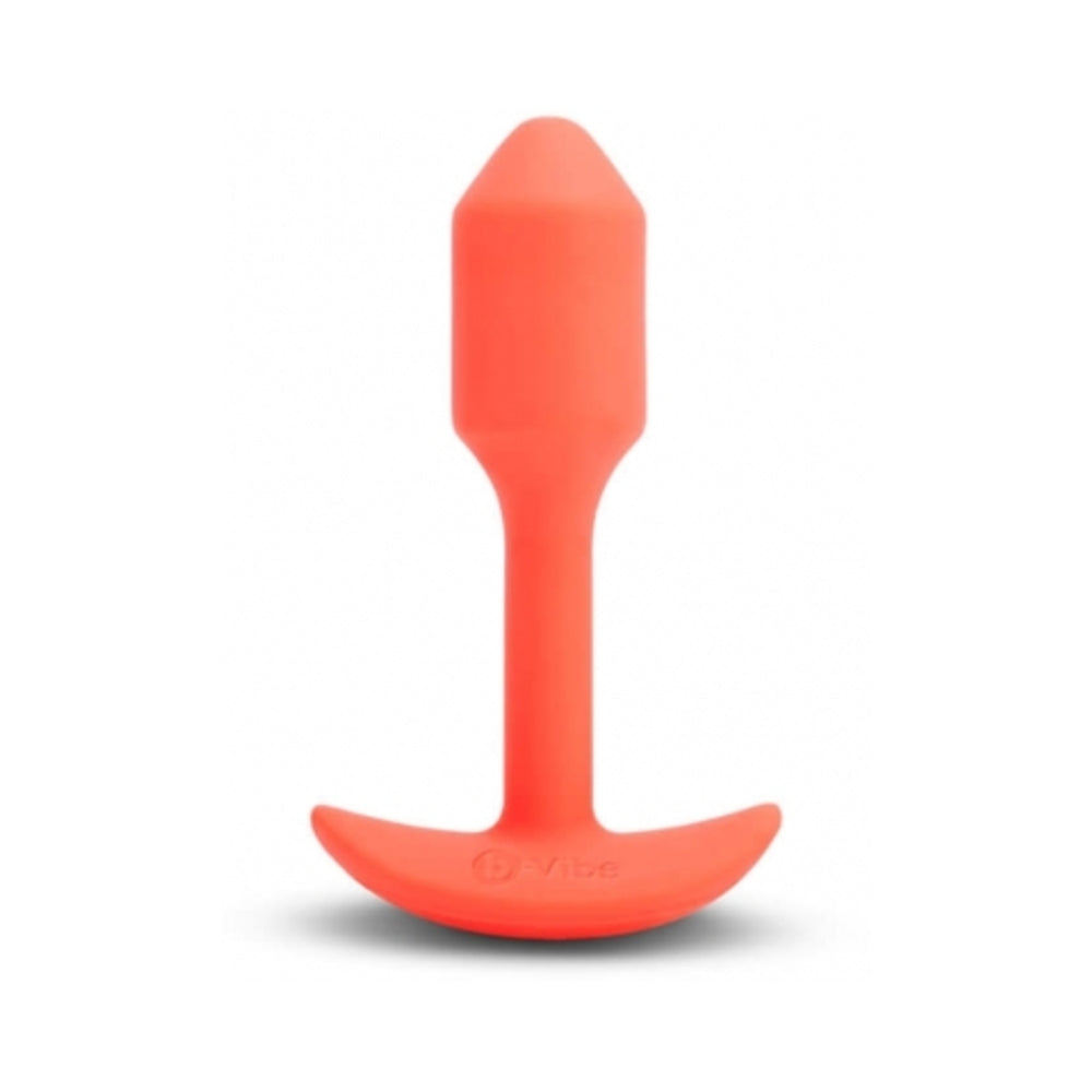 b-Vibe Vibrating Snug Plug 1 Rechargeable Weighted Silicone Anal Plug - Orange