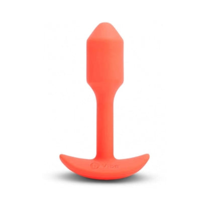 b-Vibe Vibrating Snug Plug 1 Rechargeable Weighted Silicone Anal Plug - Orange