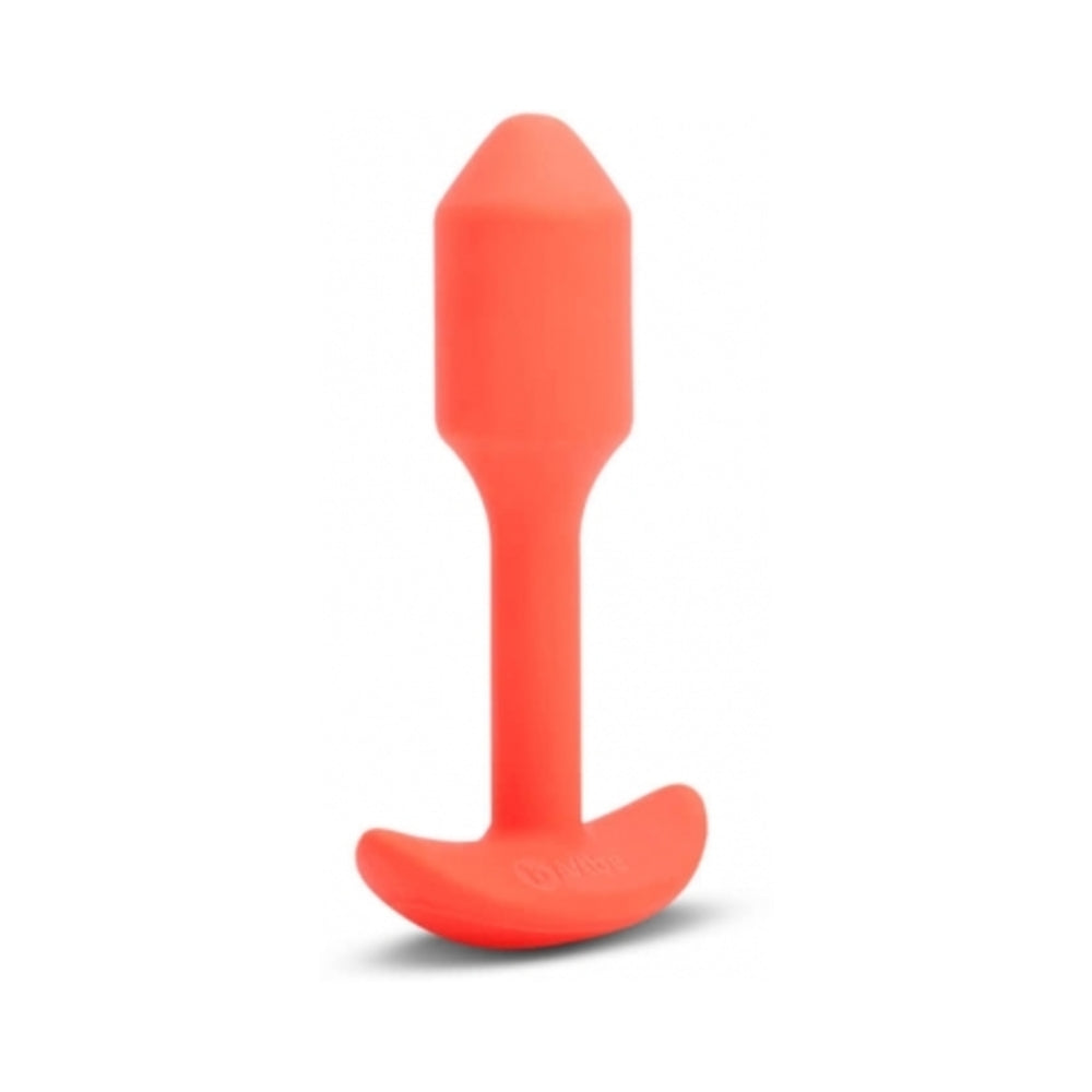 b-Vibe Vibrating Snug Plug 1 Rechargeable Weighted Silicone Anal Plug - Orange