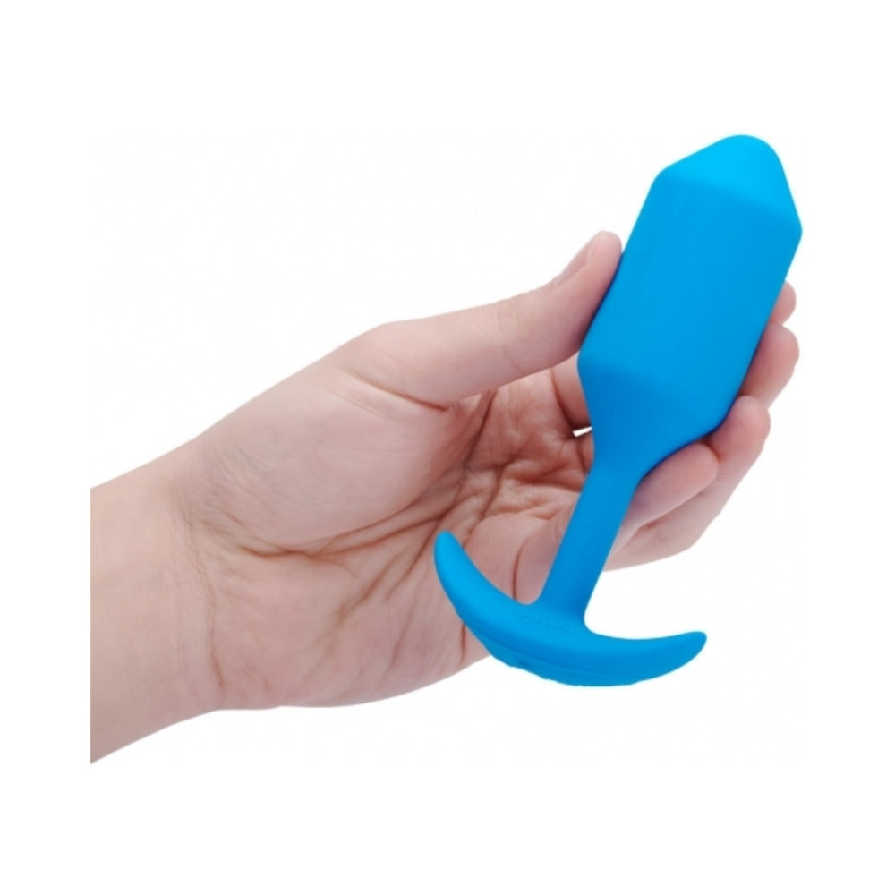 b-Vibe Vibrating Snug Plug 3 Rechargeable Weighted Silicone Anal Plug – Blue
