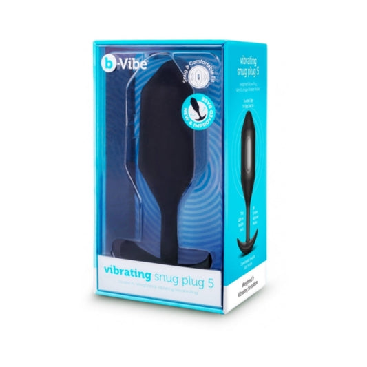 b-Vibe Vibrating Snug Plug 5 Rechargeable Silicone Anal Plug with 6 Vibration Patterns - Black