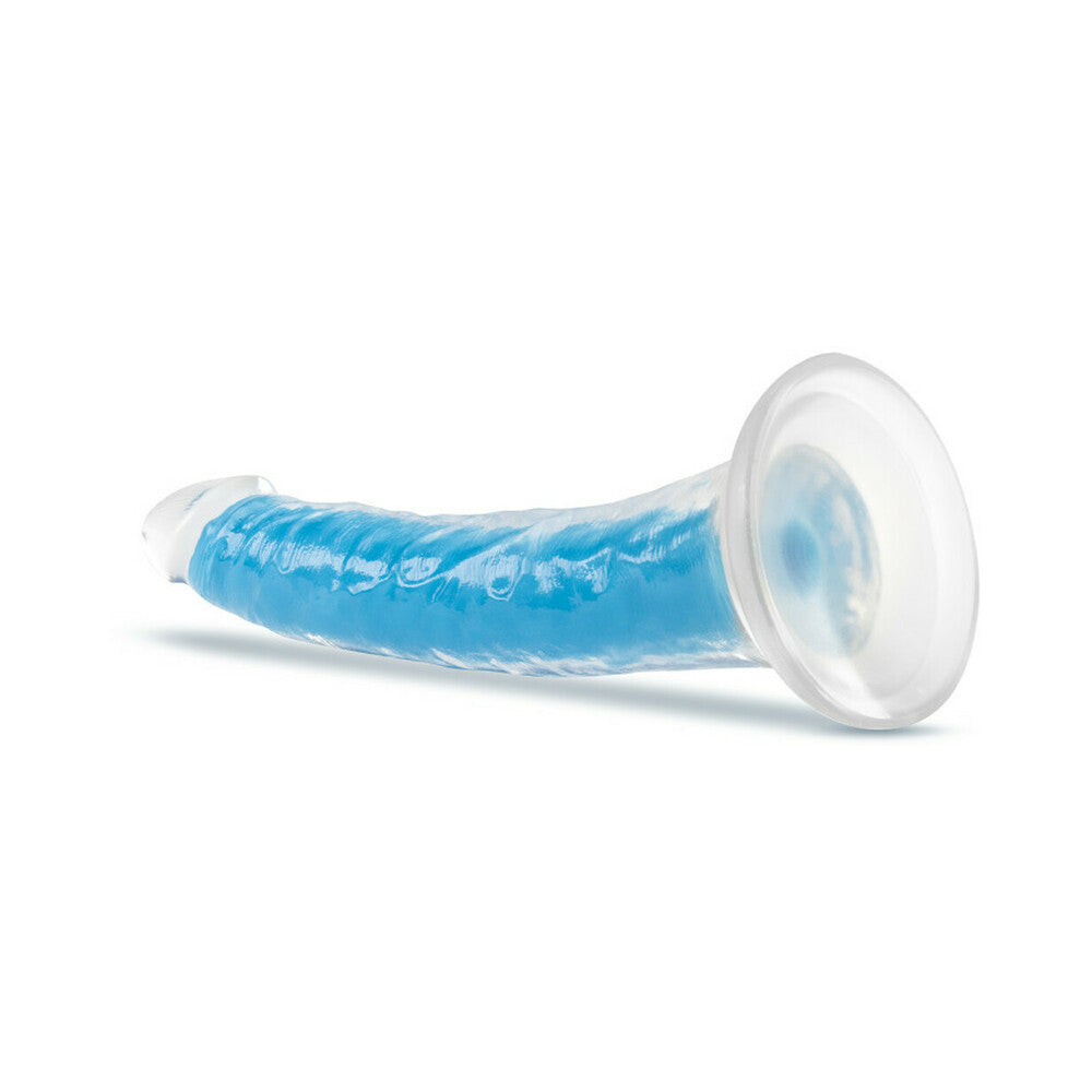 Neo Elite Glow in the Dark Prysm 7-Inch Silicone Dual-Density Dildo – Neon Blue