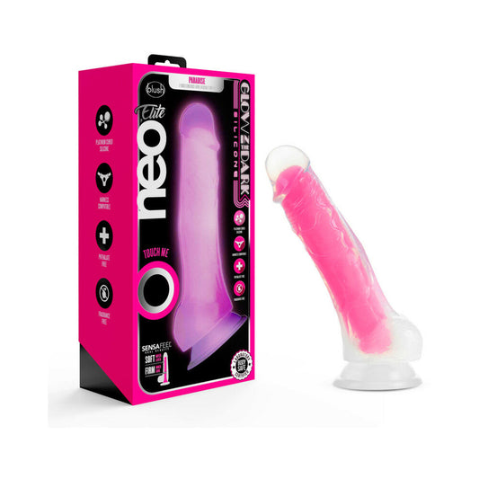 Blush Neo Elite Glow in the Dark Viper 7-Inch Dual-Density Dildo - Neon Pink