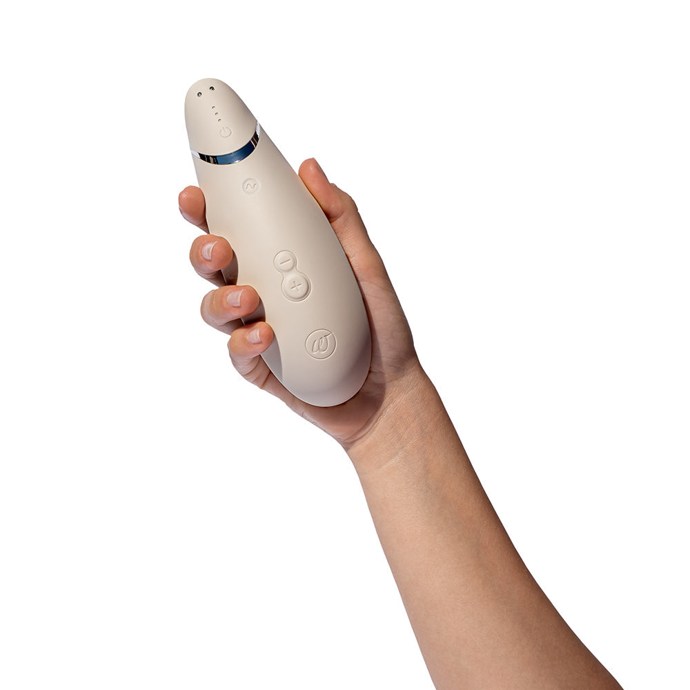 Womanizer Premium 2 Clitoral Stimulator with Pleasure Air Technology - Warm Gray