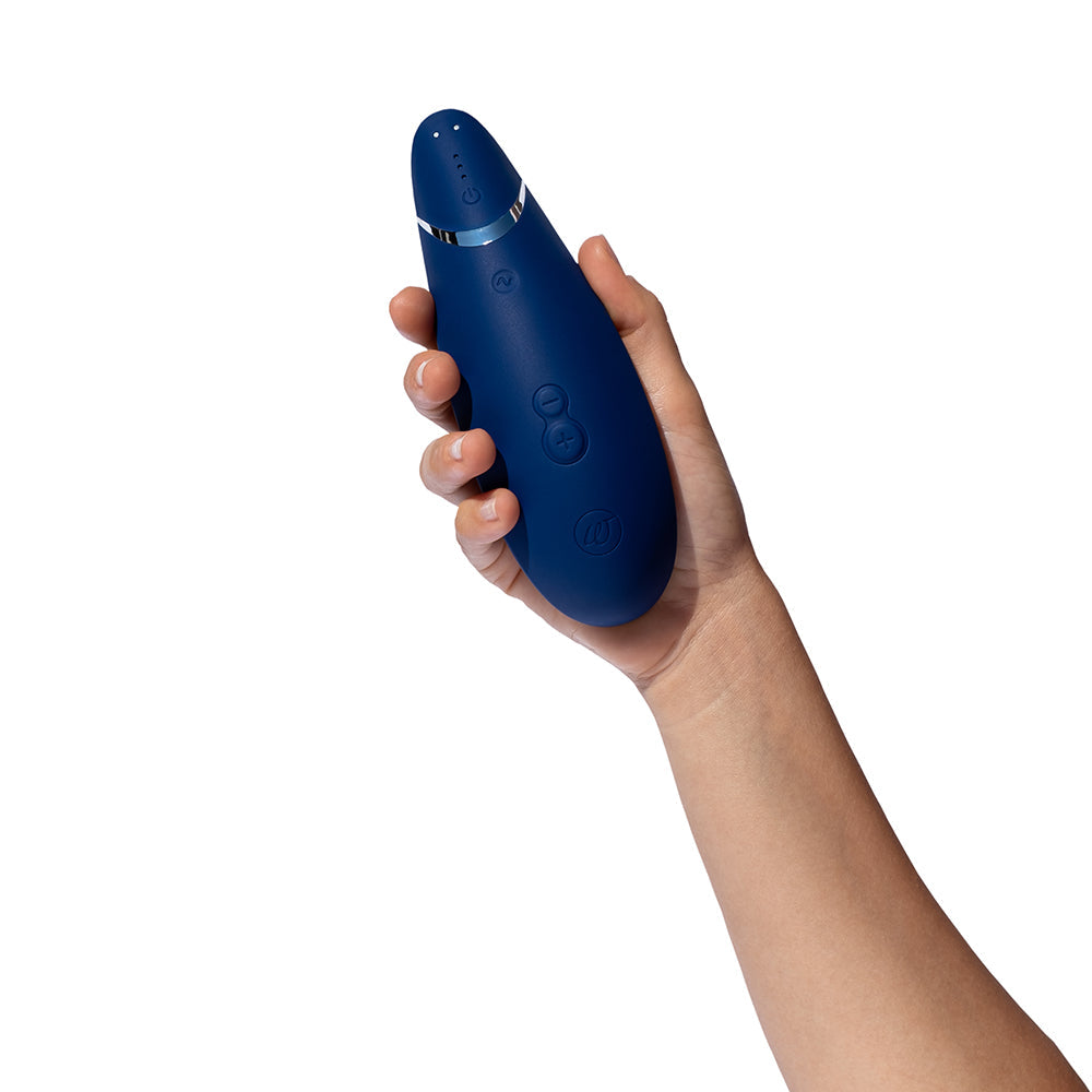 Womanizer Premium 2 Rechargeable Silicone Clitoral Stimulator with Autopilot – Blueberry