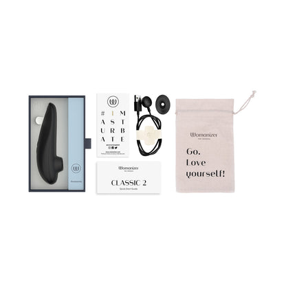Womanizer Classic 2 Rechargeable Clitoral Stimulator with Pleasure Air Technology - Black