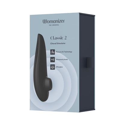 Womanizer Classic 2 Rechargeable Clitoral Stimulator with Pleasure Air Technology - Black