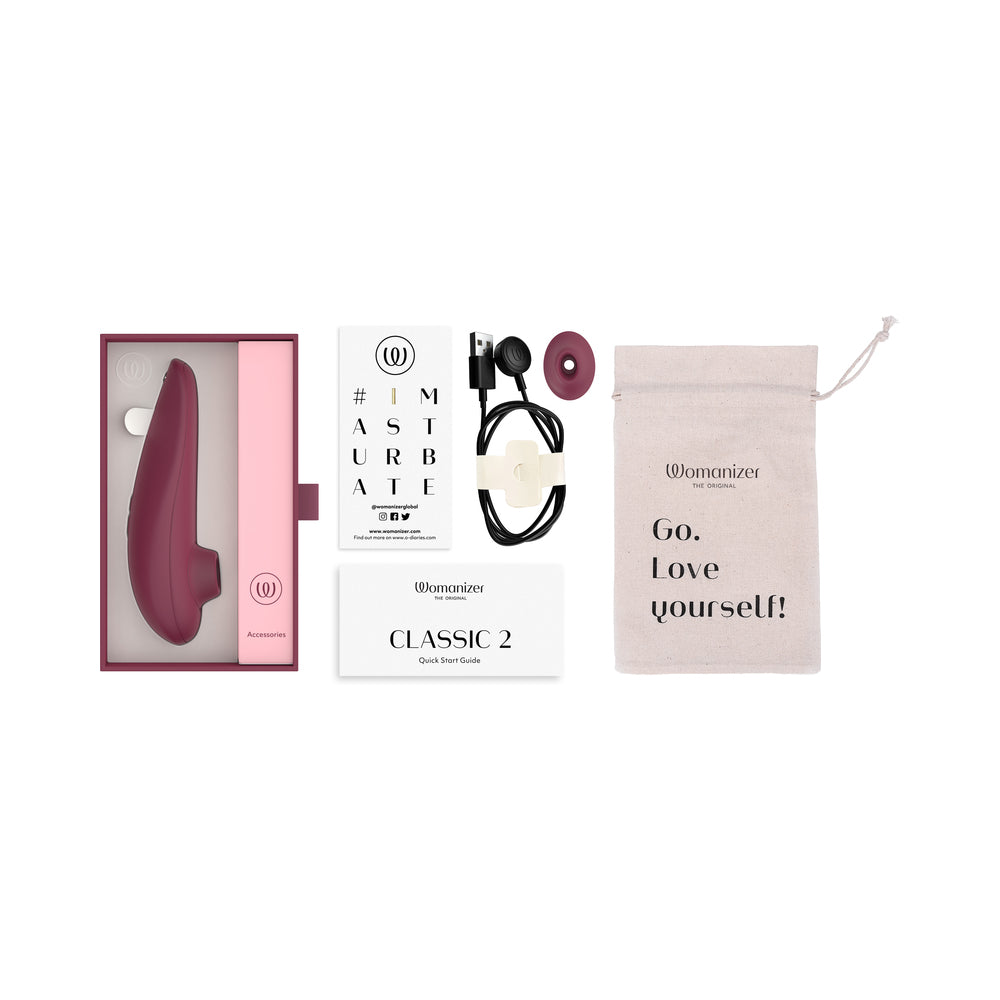 Womanizer Classic 2 Rechargeable Silicone Clitoral Stimulator – Bordeaux