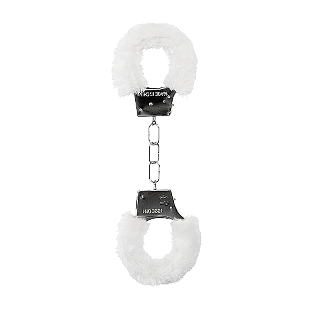 Ouch! Beginner's Furry Handcuffs with Quick-Release – White