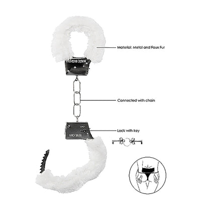 Ouch! Beginner's Furry Handcuffs with Quick-Release – White