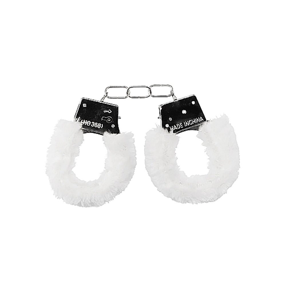 Ouch! Beginner's Furry Handcuffs with Quick-Release – White