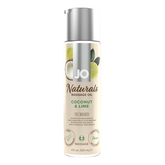 JO Naturals Coconut & Lime Massage Oil – 4 oz – Vegan Blend
