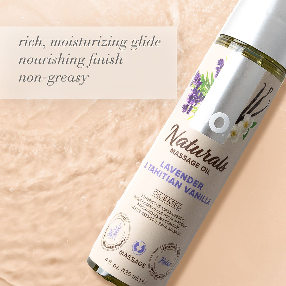 JO Naturals Massage Oil Lavender & Tahitian Vanilla – 4 oz