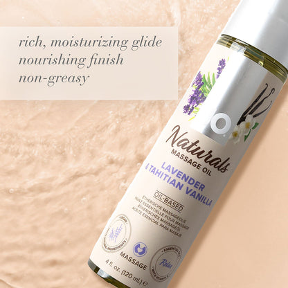 JO Naturals Massage Oil Lavender & Tahitian Vanilla – 4 oz